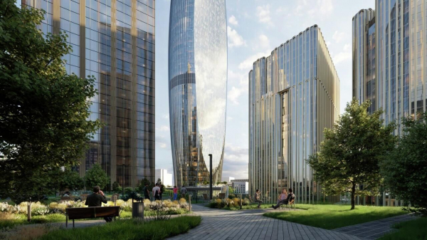 В Москве начинают строить 220-метровый небоскреб в форме стеклянного кубка